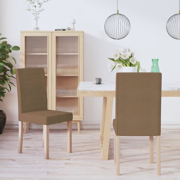 vidaXL Matstolar 2 st brun tyg