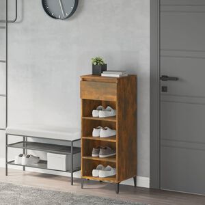vidaXL Skohylla r&ouml;kf&auml;rgad ek 40x36x105 cm konstruerat tr&auml;