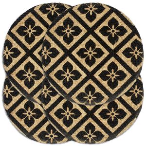 vidaXL Bordstabletter 4 st svart 38 cm rund jute