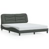 vidaXL Bed Frame with LED without Mattress "Hvar" Dark Grey 160x200 cm Fabric