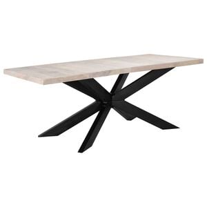 vidaXL Matbord 180x90x76 cm massivt blekt mangotr&auml;