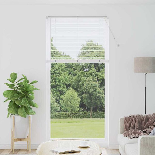 vidaXL Persienner med gardiner Vit 220 x 105 cm Aluminium