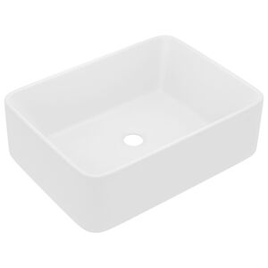 vidaXL Lyxigt handfat matt vit 41x30x12 cm keramik