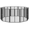 vidaXL Hundgrind 10 pcs Svart 60 x 80 cm Galvaniserat St&aring;l