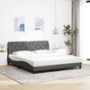 vidaXL Bed Frame with LED without Mattress Dark Grey 180x200 cm Fabric
