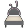 vidaXL Sängram för småbarn med huvudgavel Ljusgrå 70 x 140 cm PU