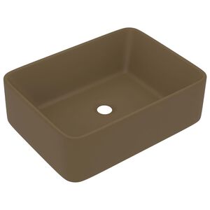 vidaXL Lyxigt handfat matt gr&auml;ddvit 41x30x12 cm keramik