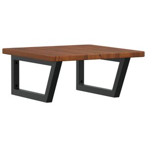 vidaXL Väggmonterad handfatshylla stål och massiv ek