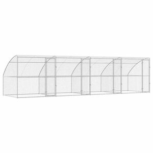 vidaXL Hundbur 4 st Silver 8 x 2 x 2 m Galvaniserat st&aring;l