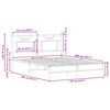 vidaXL Sängram utan madrass brun ek 150x200 cm konstruerad trä