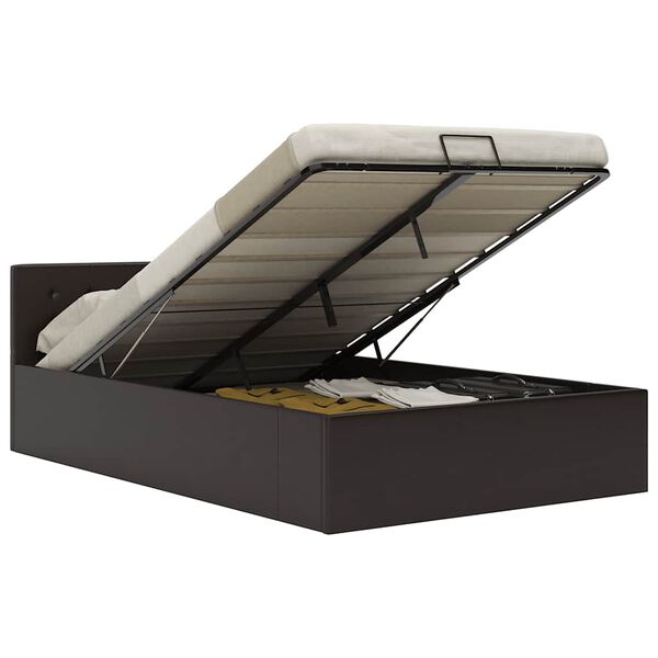 vidaXL S&auml;ngram hydraulisk f&ouml;rvaring gr&aring; konstl&auml;der 120x200 cm