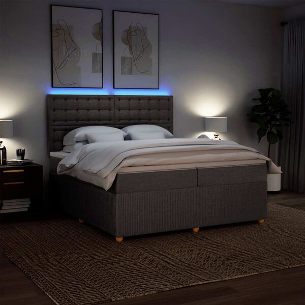 vidaXL Rams&auml;ng med madrass taupe 200x200 cm tyg