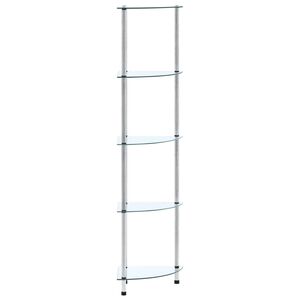 vidaXL Hylla 5 hyllplan transparent 30x30x130 cm h&auml;rdat glas