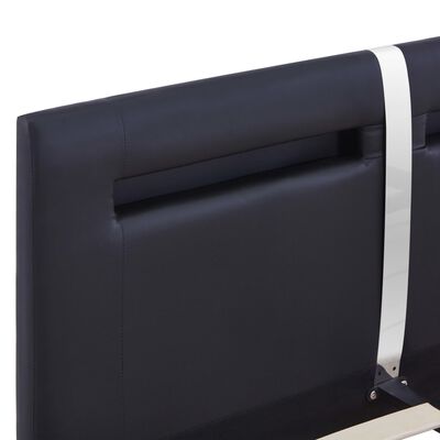 vidaXL Sängram med LED svart konstläder 140x200 cm