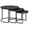 vidaXL Nesting Kaffe Bord 3 st Svart 54 x 54 x 40 cm