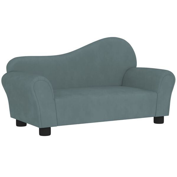 vidaXL Barnsoffa bl&aring; sammet