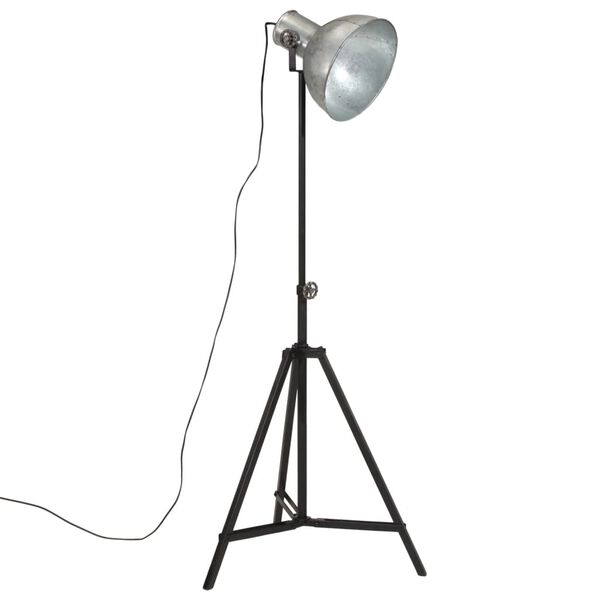 vidaXL Golvlampa 25 W vintage silver 61x61x90/150 cm E27