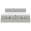 vidaXL Ottoman sängram med madrasser ljusgrå 200x200 cm sammet