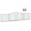 vidaXL Gabioner b&aring;gformade 3 st 400x50x80/100 cm galvaniserat j&auml;rn