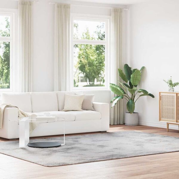 vidaXL Ryamatta med lång lugg NAVARRA silvergrå 240x340 cm polyester