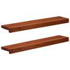 vidaXL F&ouml;nsterbr&auml;dor 2 st Brun 70 x 15 x 2 cm Massivt boktr&auml;