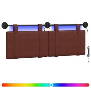 vidaXL H&auml;ngande s&auml;nggavel Med LED-lampa Skinande Brun Antik PU