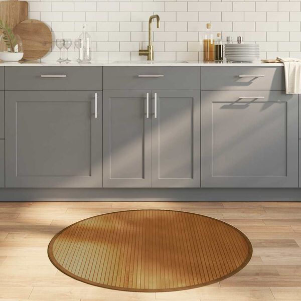 vidaXL Matta rund brun 100 cm bambu