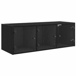 vidaXL V&auml;ggsk&aring;p 102 x 37 x 35 cm Konstruerat tr&auml; Svart Ek