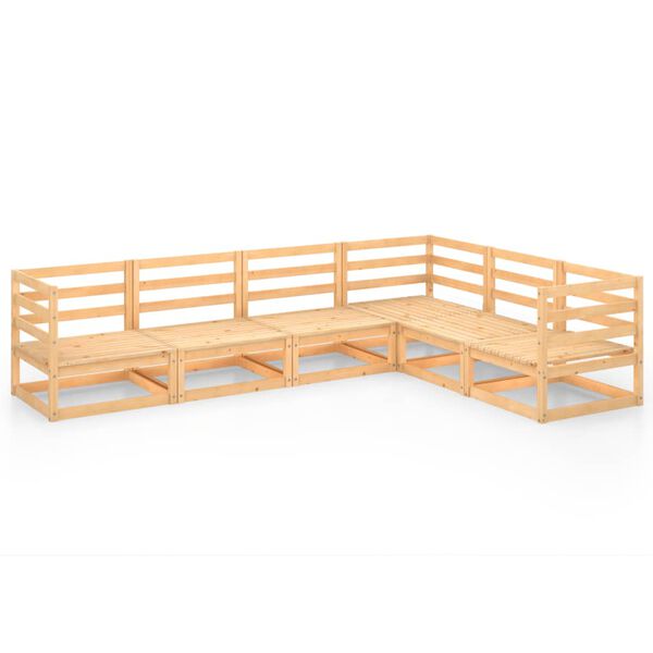 vidaXL Loungegrupp 6 delar massiv furu