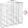 vidaXL Gabioner b&aring;gformade 7 st 200x50x180/200 cm galvaniserat j&auml;rn