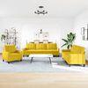vidaXL Soffgrupp med dynor 3 delar gul sammet