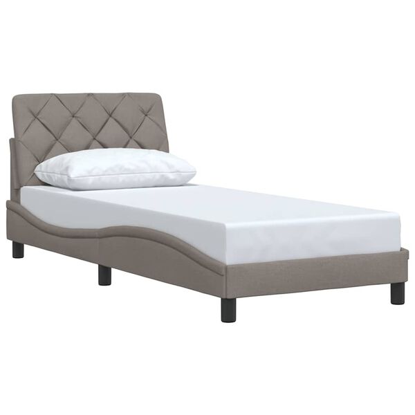 vidaXL Bed Frame without Mattress Taupe 90x190 cm Fabric