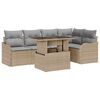 vidaXL Tr&auml;dg&aring;rdsoffset 6 st Beige Poly Rattan