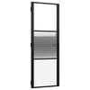 vidaXL Glasd&ouml;rr 76 x 3,5 x 201,5 cm Aluminium Svart