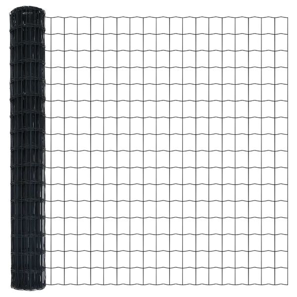 vidaXL Eurogärdsel Grå 1.5 x 10 m PVC-belagt järn