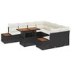 vidaXL Tr&auml;dg&aring;rdsoffset 9 st Svart Poly rattan