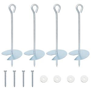 vidaXL Jordankare 4 pcs Silver &Oslash;10 x 30 cm Galvaniserat metall