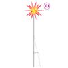 vidaXL Stj&auml;rnor med spett LED 3 st vikbar r&ouml;d 35 cm