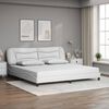 vidaXL Bed Frame with LED without Mattress "Hvar" White 200x200 cm