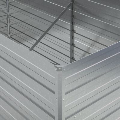 vidaXL Odlingslåda upphöjd galvaniserat stål 160x80x77 cm silver