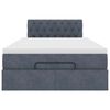 vidaXL Ottomansk säng med madrass&LED-lampor mörkgrå 120x190cm sammet