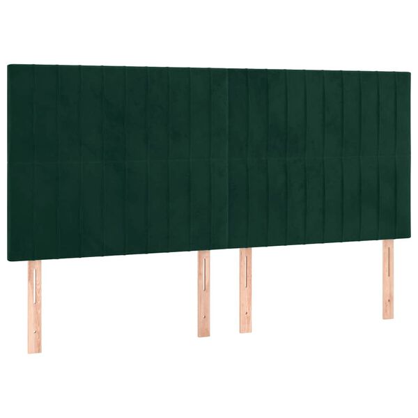 vidaXL S&auml;nggavel m&ouml;rkgr&ouml;n 160x5x118/128 cm sammet