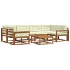 vidaXL Utomhussoffset med kudde 7 pcs Naturlig och Gr&auml;dde