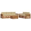 vidaXL Utomhussoffset 6 st Naturlig och Beige
