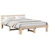vidaXL S&auml;ngram med huvudgavel Naturf&auml;rg 140 x 200 cm Massiv furu