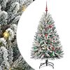 vidaXL Konstgjord julgran 150 cm 150 LED-lampor Varmvit PVC och st&aring;l