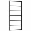 vidaXL Skjutdörr med beslag svart 90x205 cm ESG-glas