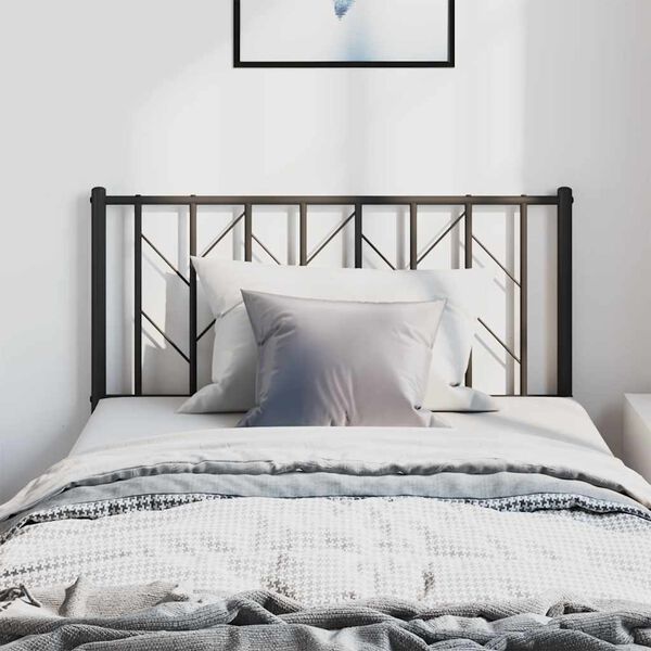 vidaXL Huvudgavel metall svart 100 cm