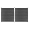 vidaXL Staketpanel WPC 353x186 cm svart