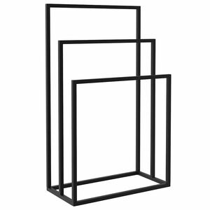 vidaXL Frist&aring;ende handduksh&auml;ngare svart 48x24x79 cm j&auml;rn